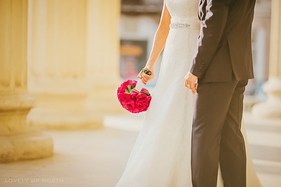 Yorkshire photographer capturing a details of the bride's bouquet 